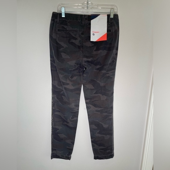 Sundry For Anthropologie Camo Le Soleil Pants Womens Sz 27 Crystal Stripe $198 - Picture 7 of 16